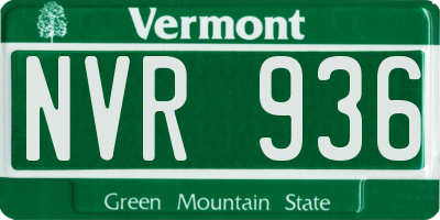 VT license plate NVR936