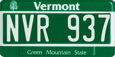 VT license plate NVR937