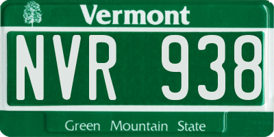 VT license plate NVR938
