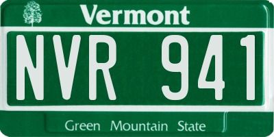 VT license plate NVR941