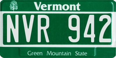 VT license plate NVR942