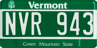 VT license plate NVR943