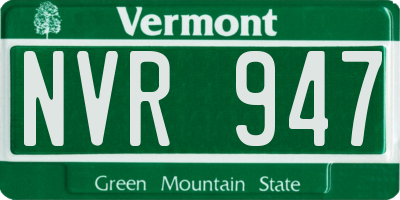 VT license plate NVR947