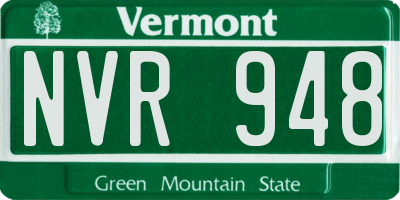 VT license plate NVR948