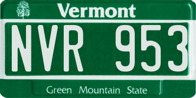 VT license plate NVR953