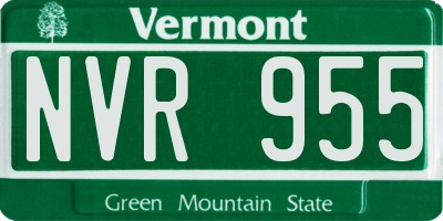 VT license plate NVR955