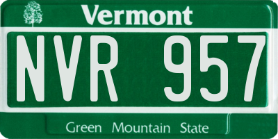 VT license plate NVR957