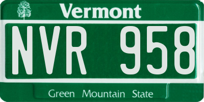 VT license plate NVR958