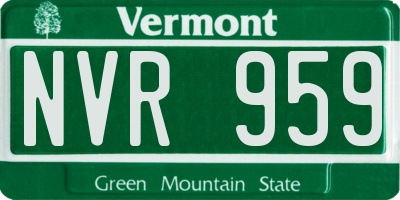 VT license plate NVR959