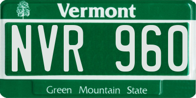 VT license plate NVR960