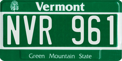 VT license plate NVR961