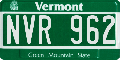 VT license plate NVR962
