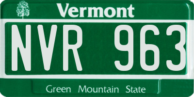 VT license plate NVR963