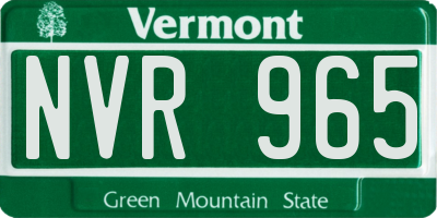 VT license plate NVR965