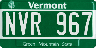 VT license plate NVR967