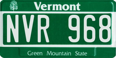VT license plate NVR968