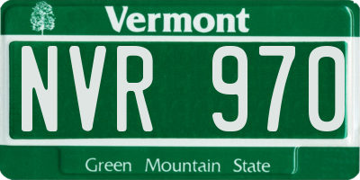 VT license plate NVR970