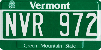 VT license plate NVR972