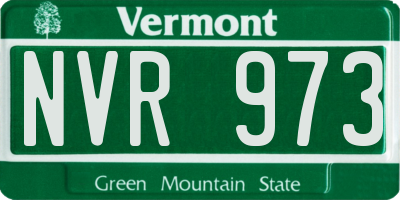 VT license plate NVR973