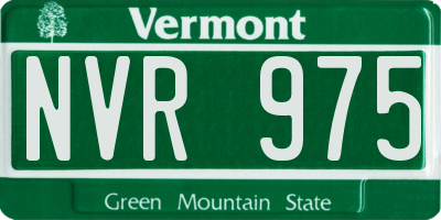 VT license plate NVR975