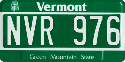 VT license plate NVR976
