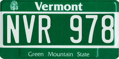 VT license plate NVR978