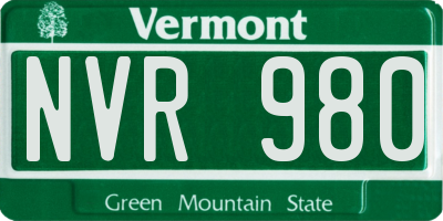 VT license plate NVR980