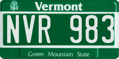 VT license plate NVR983