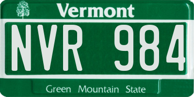 VT license plate NVR984