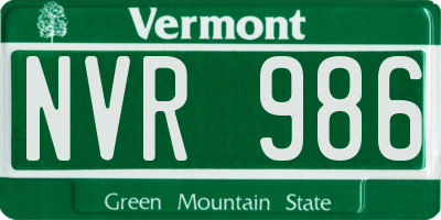 VT license plate NVR986