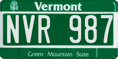 VT license plate NVR987