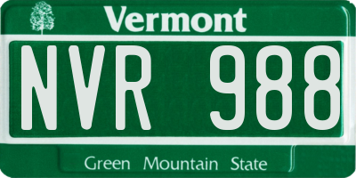VT license plate NVR988