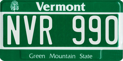 VT license plate NVR990