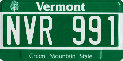 VT license plate NVR991
