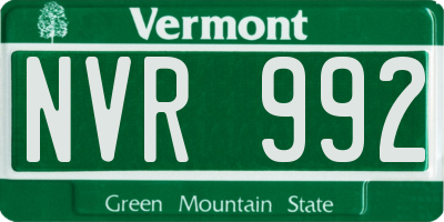 VT license plate NVR992