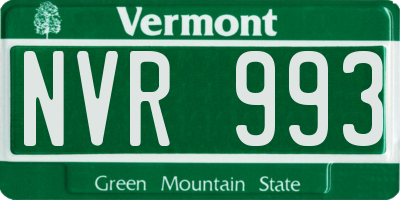 VT license plate NVR993