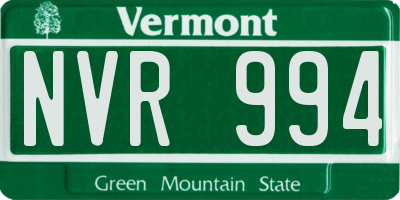 VT license plate NVR994