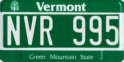 VT license plate NVR995