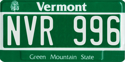 VT license plate NVR996