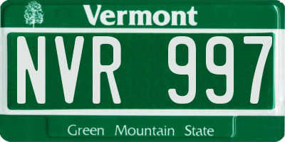 VT license plate NVR997