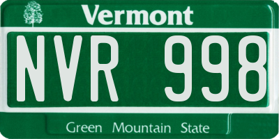 VT license plate NVR998