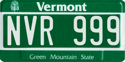 VT license plate NVR999