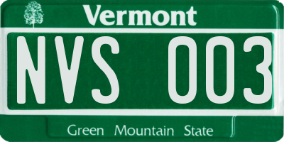 VT license plate NVS003