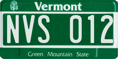 VT license plate NVS012