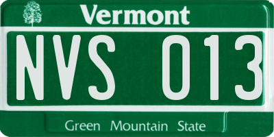 VT license plate NVS013