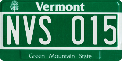 VT license plate NVS015