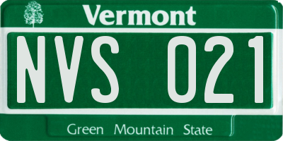 VT license plate NVS021