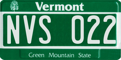VT license plate NVS022