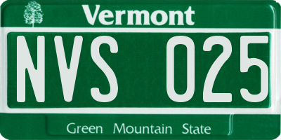 VT license plate NVS025