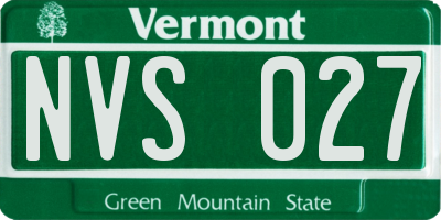 VT license plate NVS027